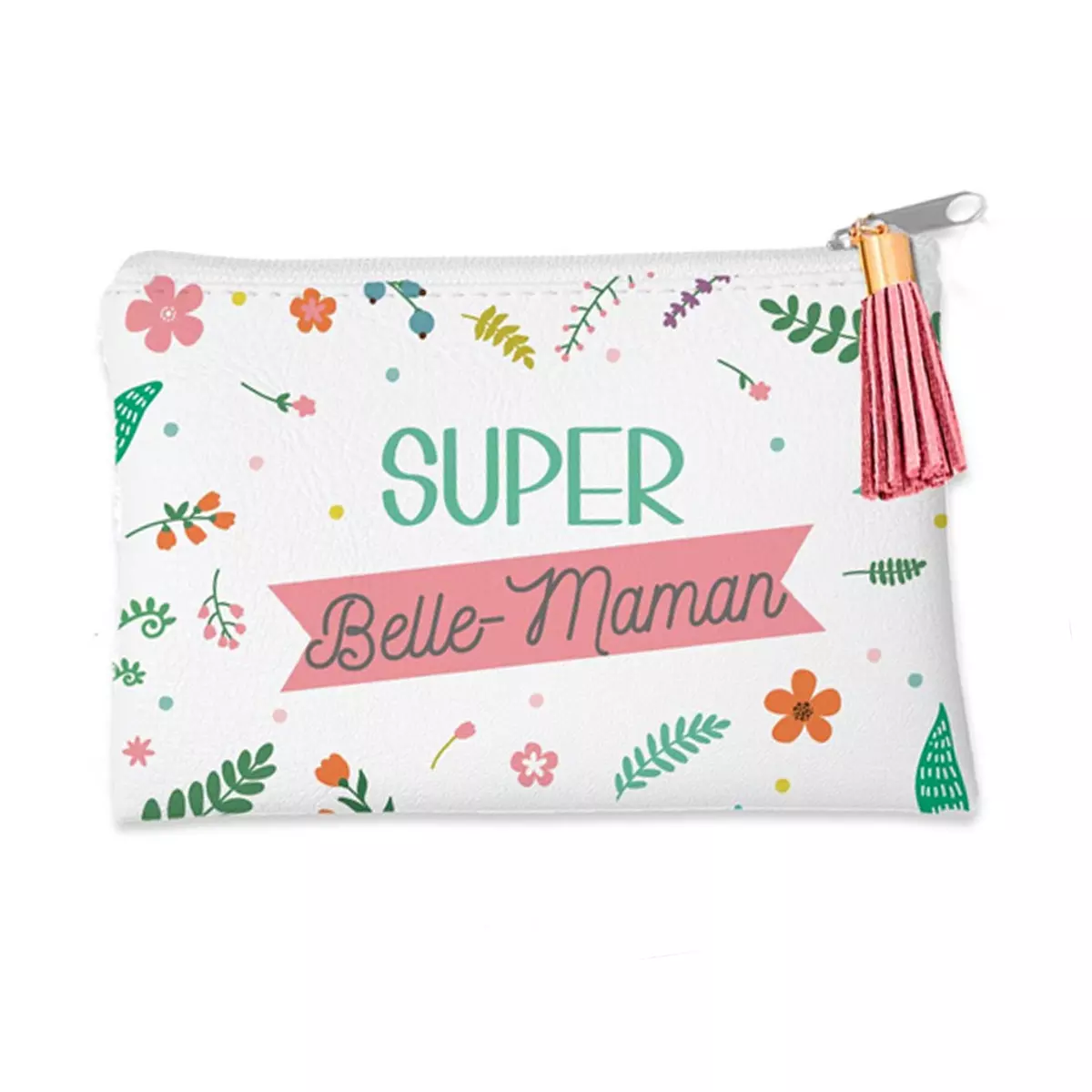 les trésors de lily Porte monnaie 'Super Belle Maman' vert rose 13x8 cm [A0846]
