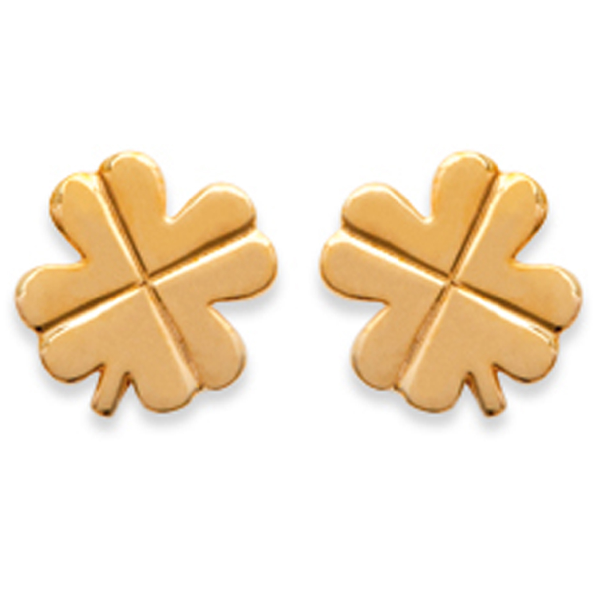 Boucles Plaqué Or \'Trèfles à 4 Feuilles\' doré - 8 mm - [A3216]