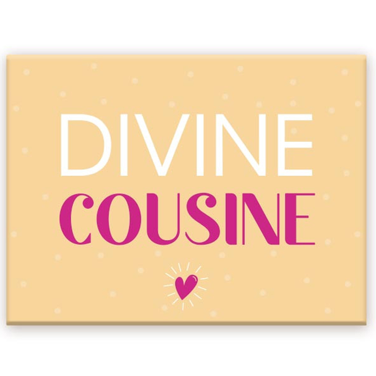 Magnet céramique \'Cousine\' beige rose (Divine Cousine) - 8x6 cm - [A3634]