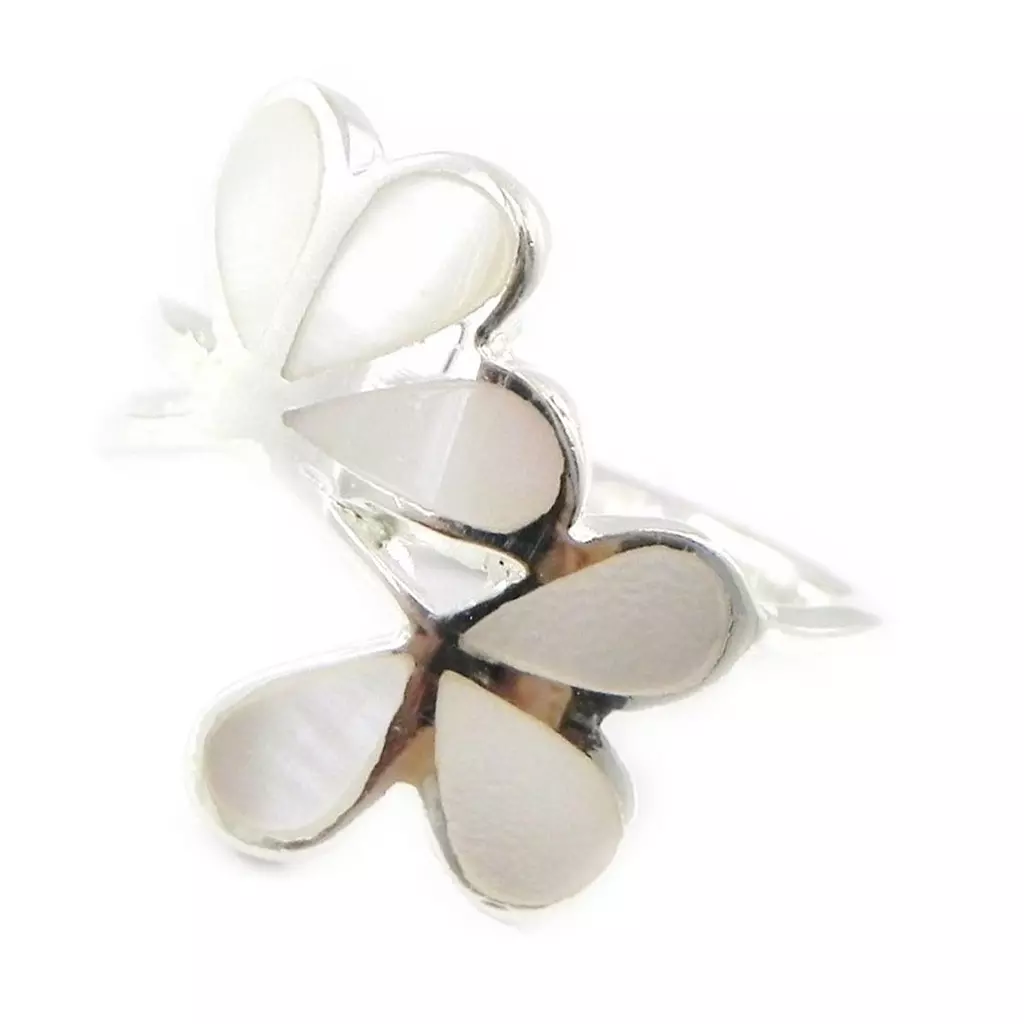 les trésors de lily Bague Argent 'Sagesse' nacre [I0055]