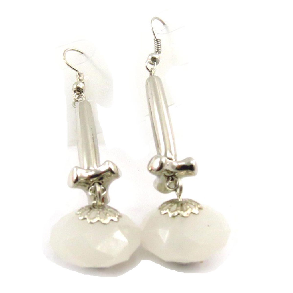 Boucles Créateur \'Scarlett\' blanc - [J7718]