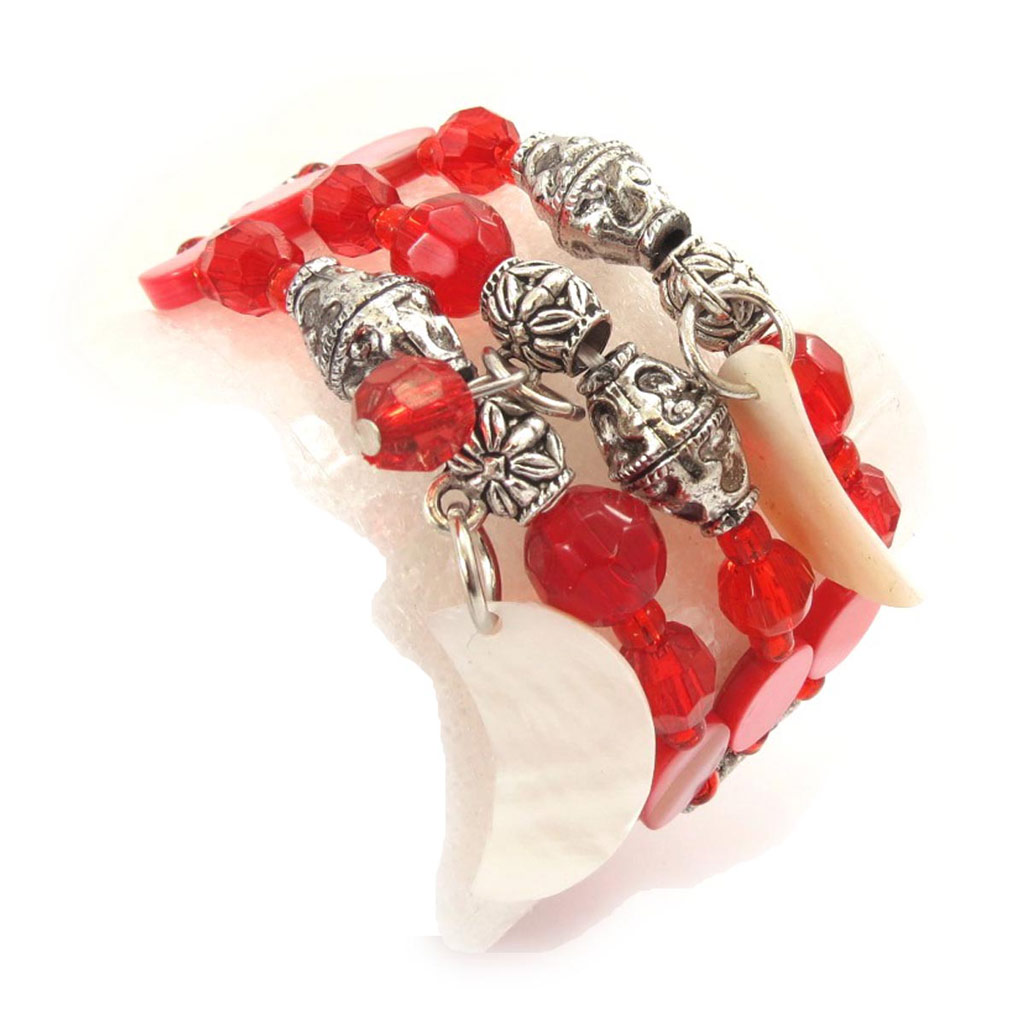Bracelet Créateur \'Scarlett\' rouge - [J7765]
