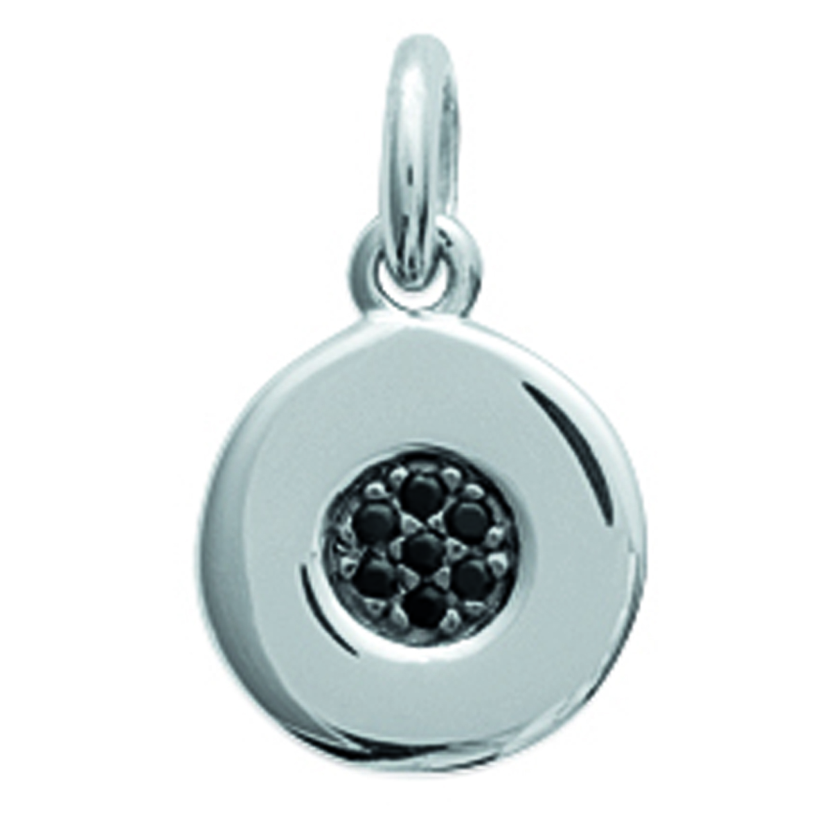 Pendentif Argent \'Scarlett\' noir argenté (rhodié) - 10 mm - [L0707]