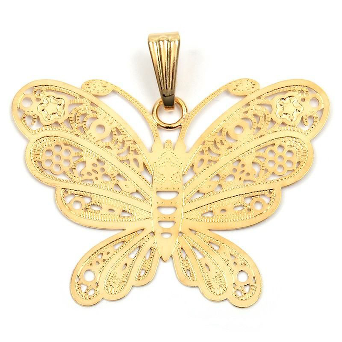 Pendentif Plaqué Or \'Carmen\' doré (papillon) - 35x25 mm - [L4357]