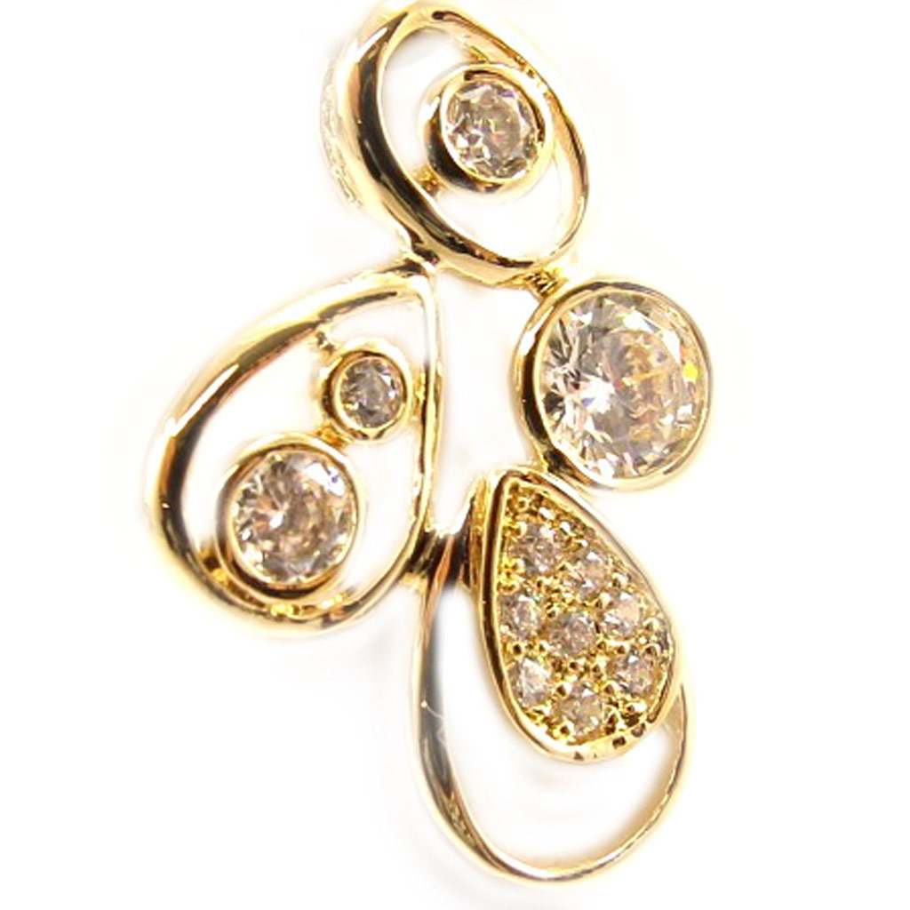 Pendentif Plaqué Or \'Déesse\' blanc doré - 26x18 mm - [L4370]