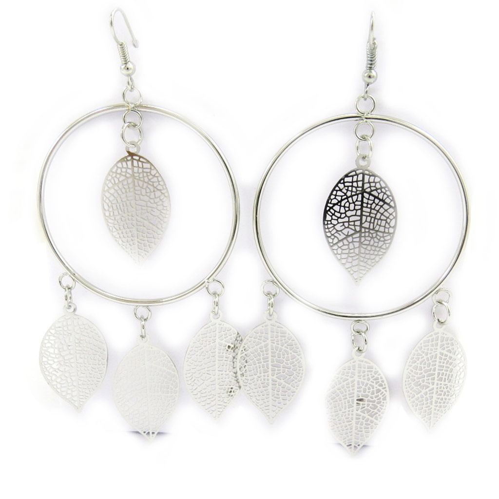 Boucles \'Carmen\' argenté - [L5617]