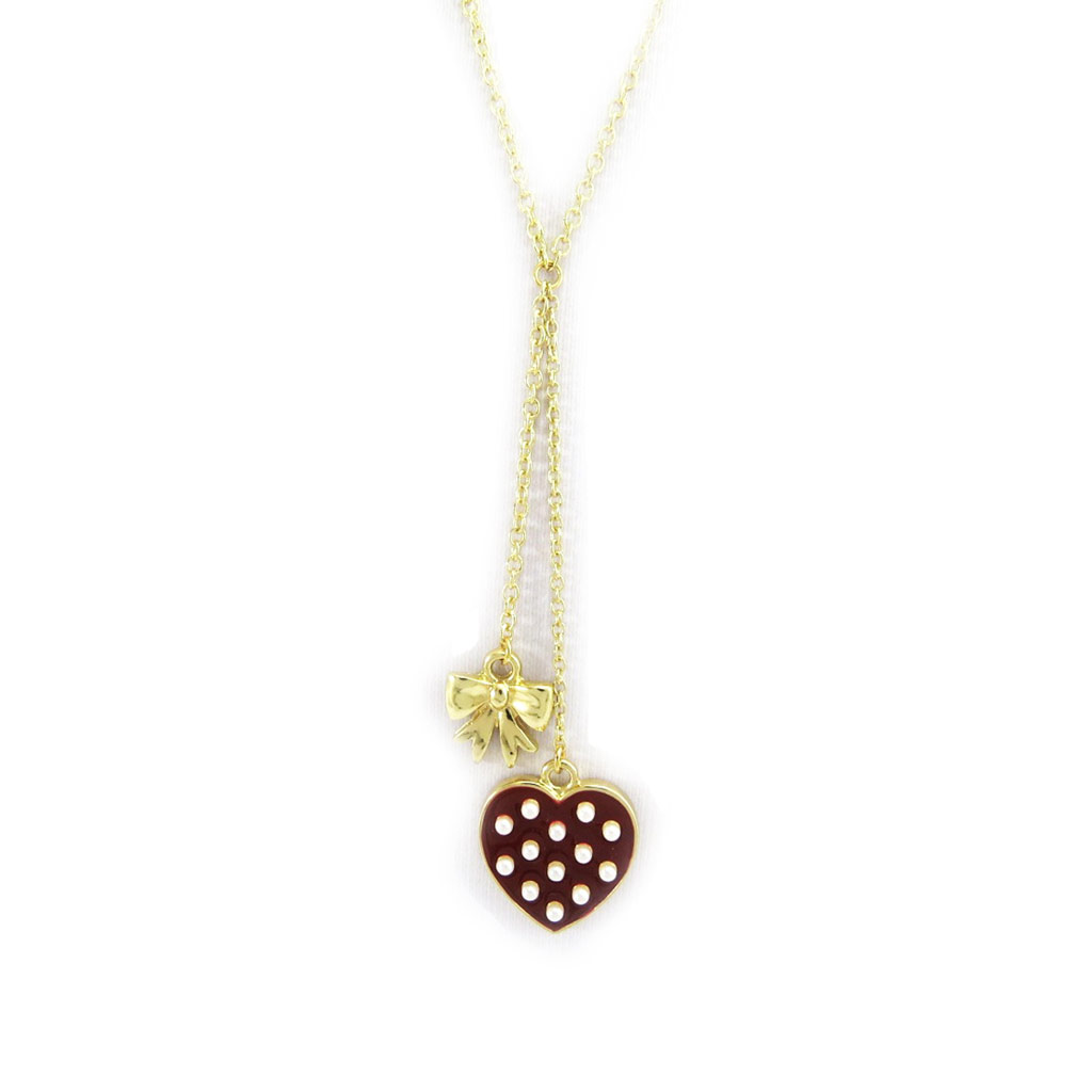 Collier \'Love\' marron doré - [L5619]