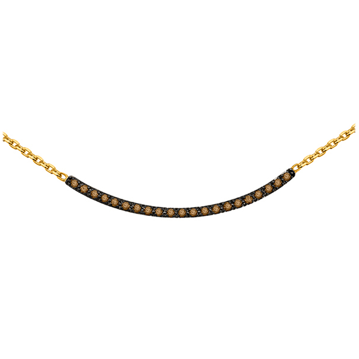 Collier plaqué or \'Sissi\' ambre doré - [N2529]