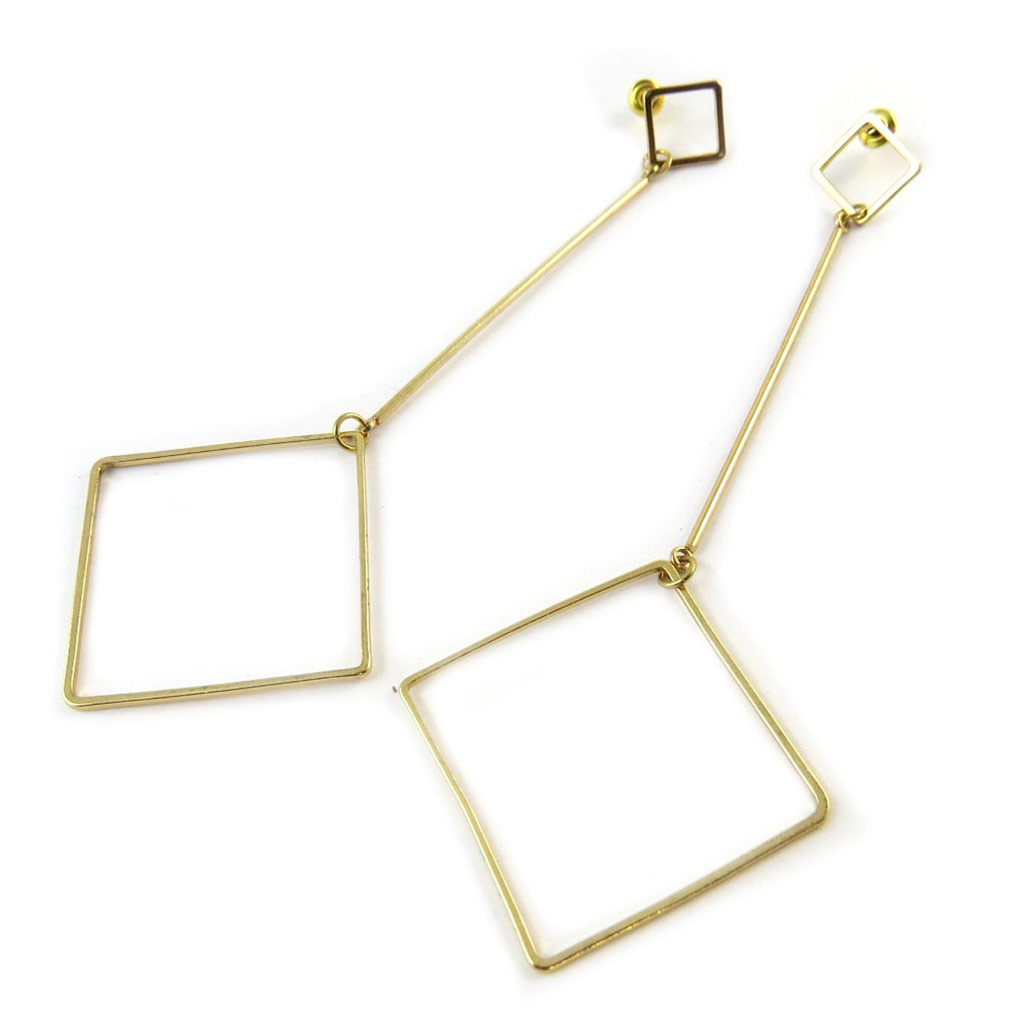 Boucles Créateur \'Chorégraphie\' doré (géométriques) - [N8333]