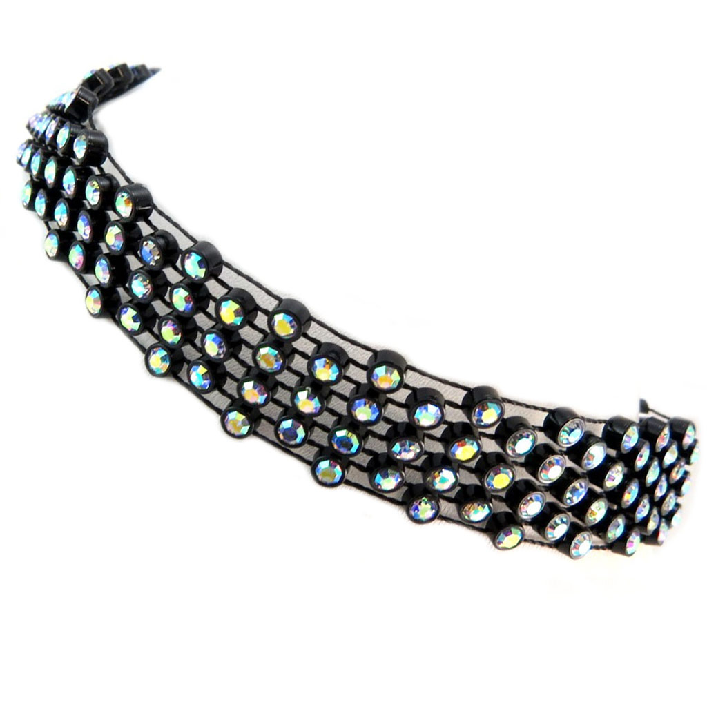 Ras de Cou Créateur \'Sissi\' blanc boréal noir - 18 cm - [P4849]