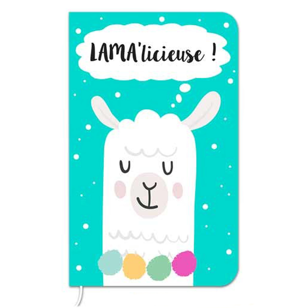 Carnet de notes \'Lama Mania\' turquoise (Lama\' licieuse) - 145x9 cm (72 pages) - [Q0874]