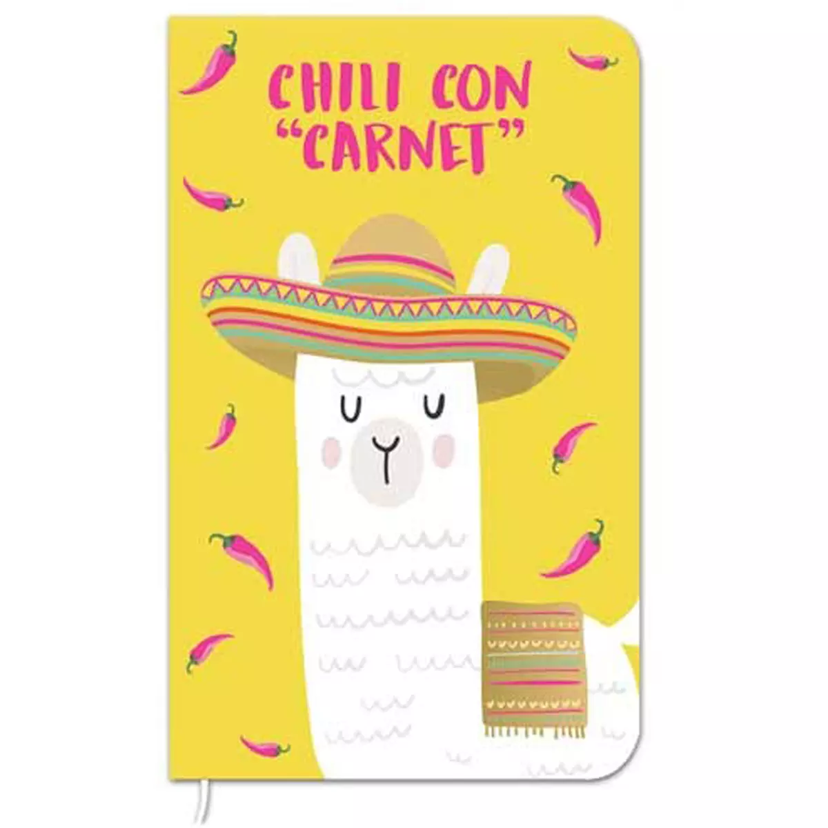 les trésors de lily Carnet de notes 'Lama Mania' jaune (Chili con 'Carnet') 145x9 cm (72 pages) [Q0875]