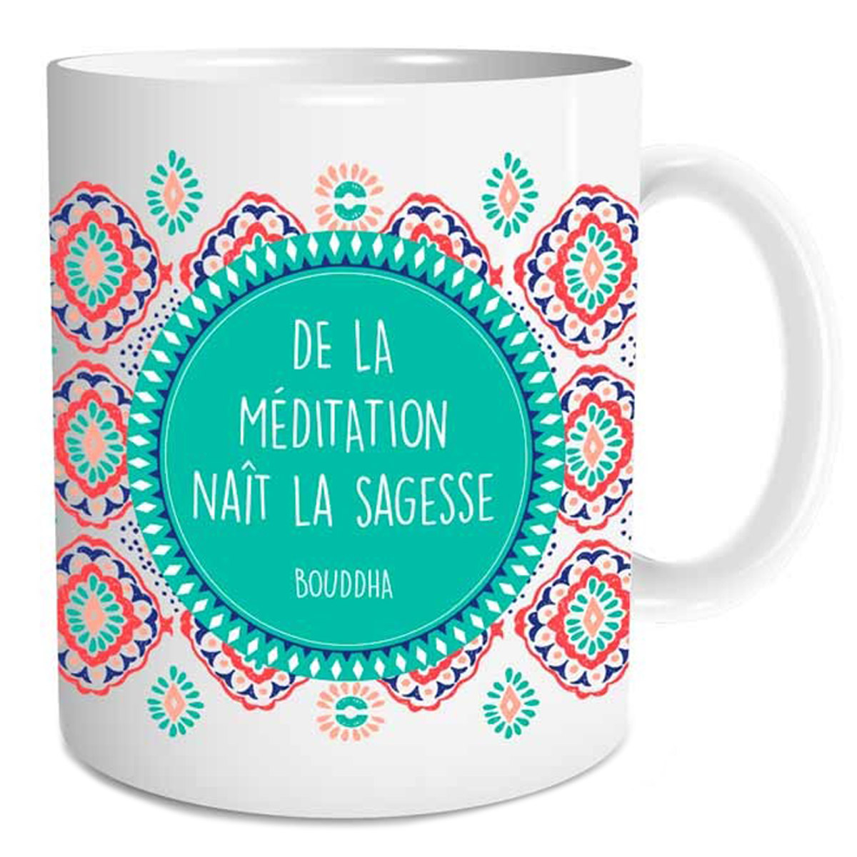 Mug céramique \'Sagesse\' (De la Méditation naît la Sagesse - Bouddha) - 95x8 cm - [Q3545]