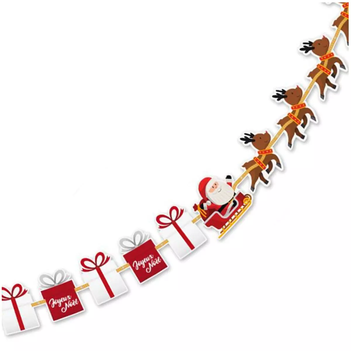 les trésors de lily Guirlande 'Joyeux Noël' (cadeaux père noël rennes) 22 m 25 cm [Q3560]