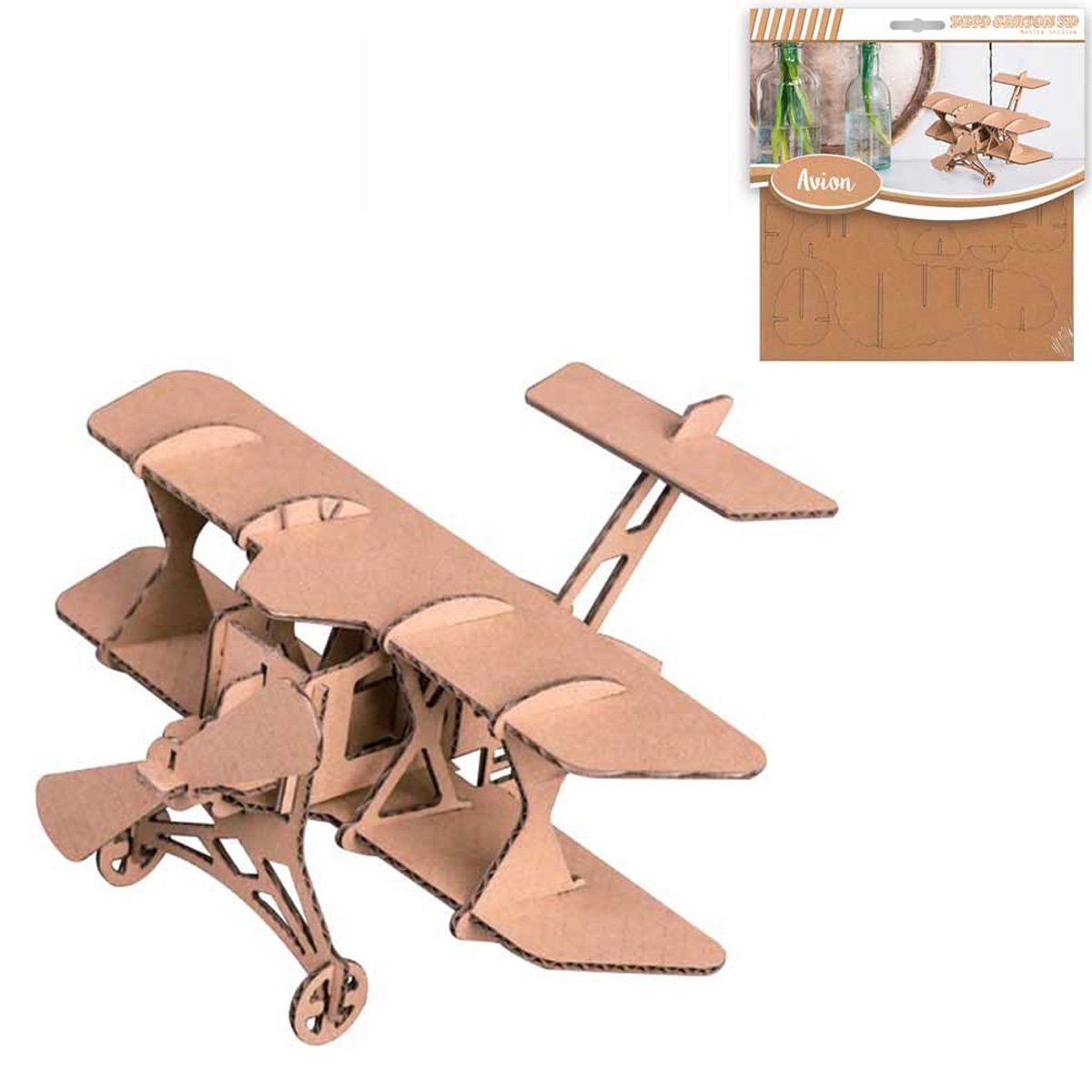 Figurine carton 3D \'Avion\' - planches 165x175 cm - [Q4559]