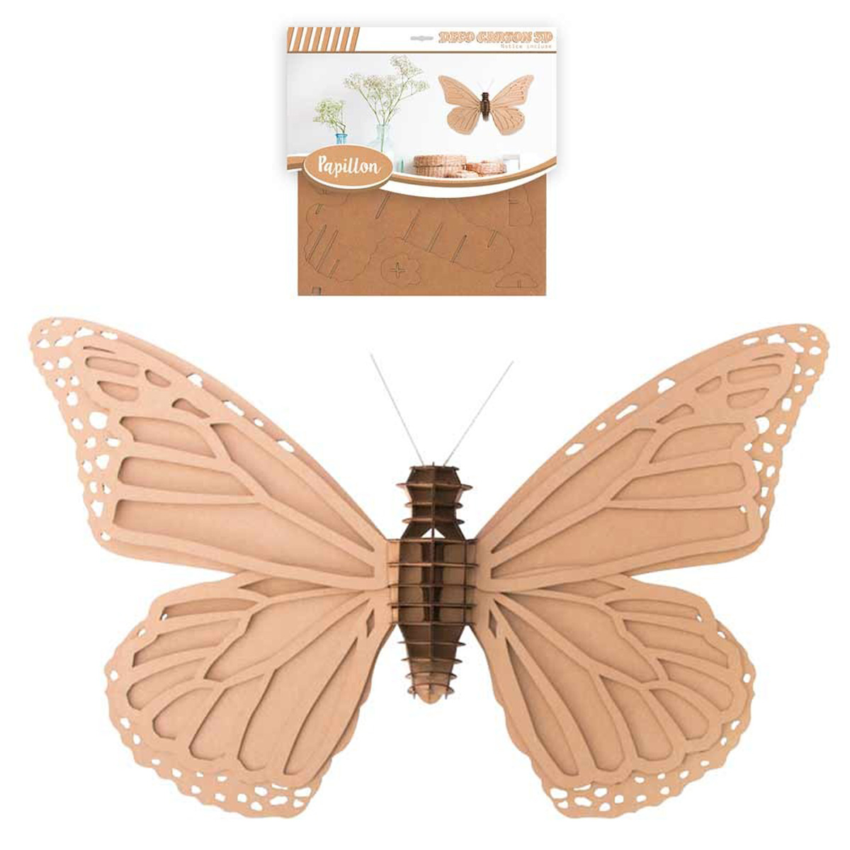 Figurine carton 3D \'Papillon\' - planches 30x305 cm - [Q4567]