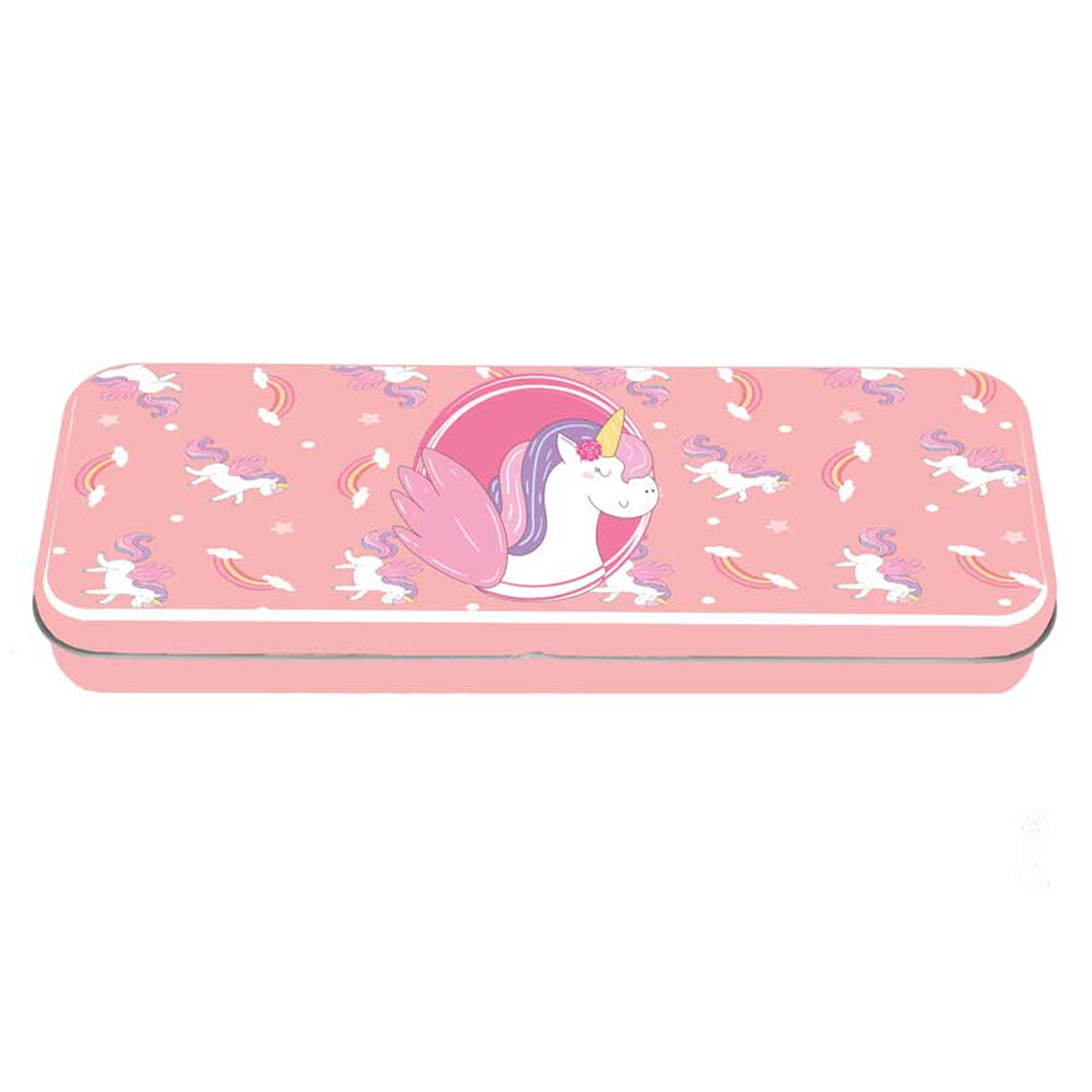 Plumier métal \'Licorne My Unicorn\' rose - 20x7x27 cm - [Q8352]