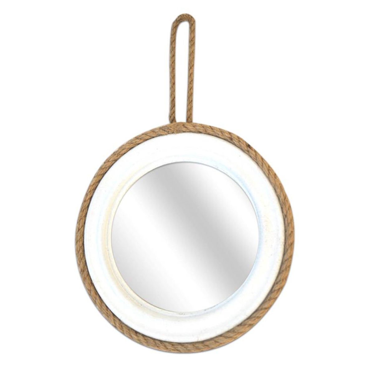 Miroir cordes bois \'Monde Marin\' blanc  - 185 cm - [A0165]