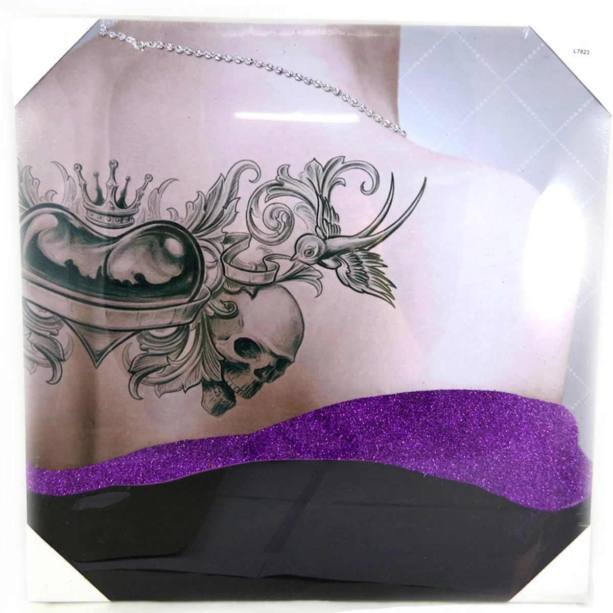 Toile créateur \'Sexy Angel\' violet - 40x40 cm (tatouage) - [A0351]