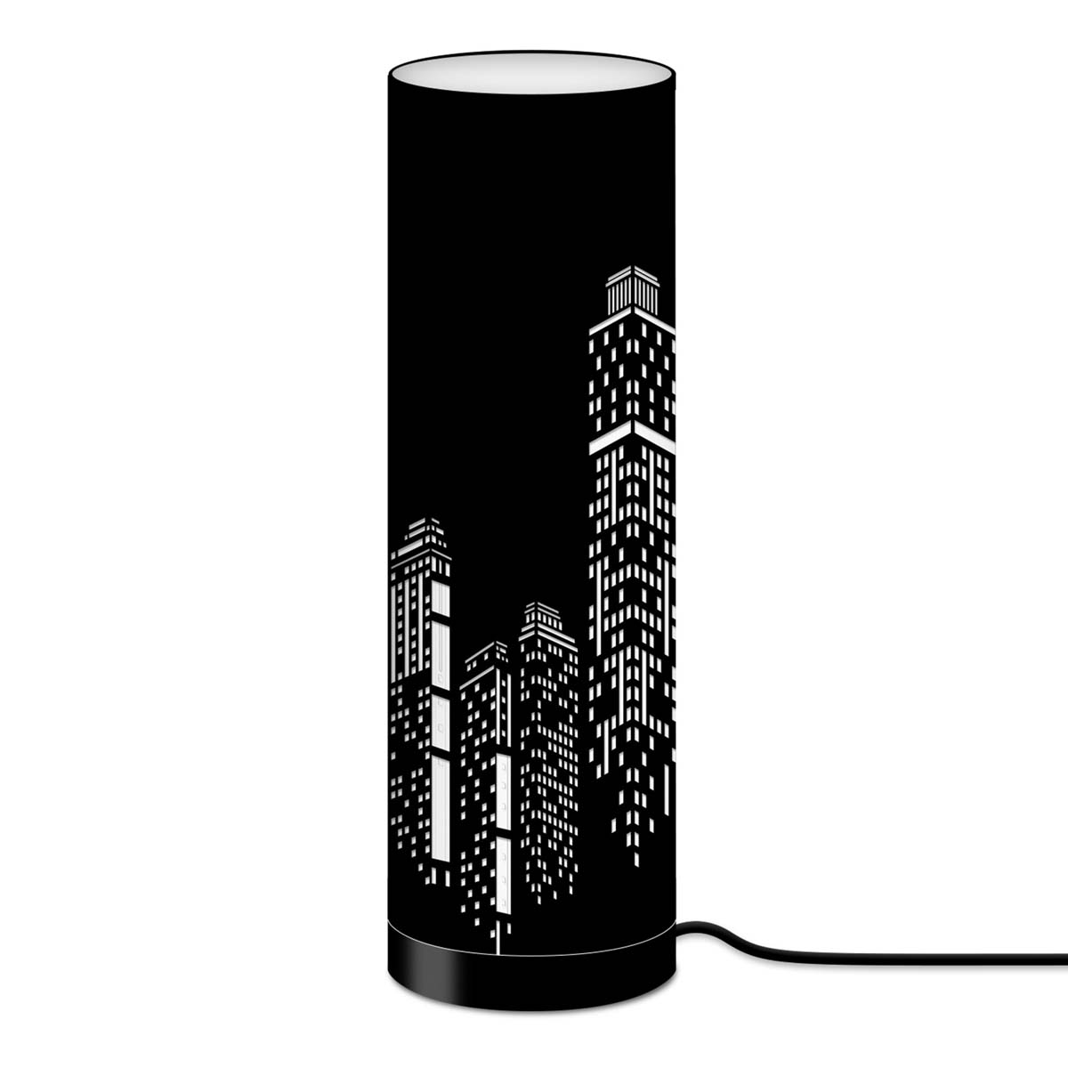 Lampe tube tissu \'Boho\' noir (building) - 63x20 cm - [A0538]