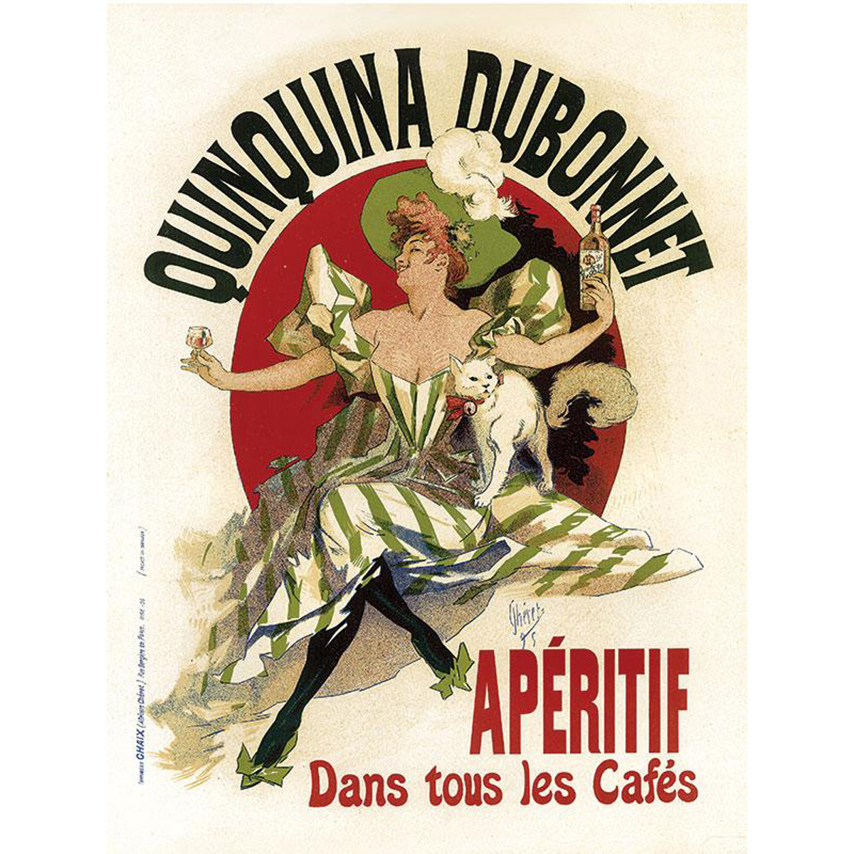 Plaque métal rétro \'Quinquina Dubonnet\' rouge vert noir - 40x30 cm - [A0637]