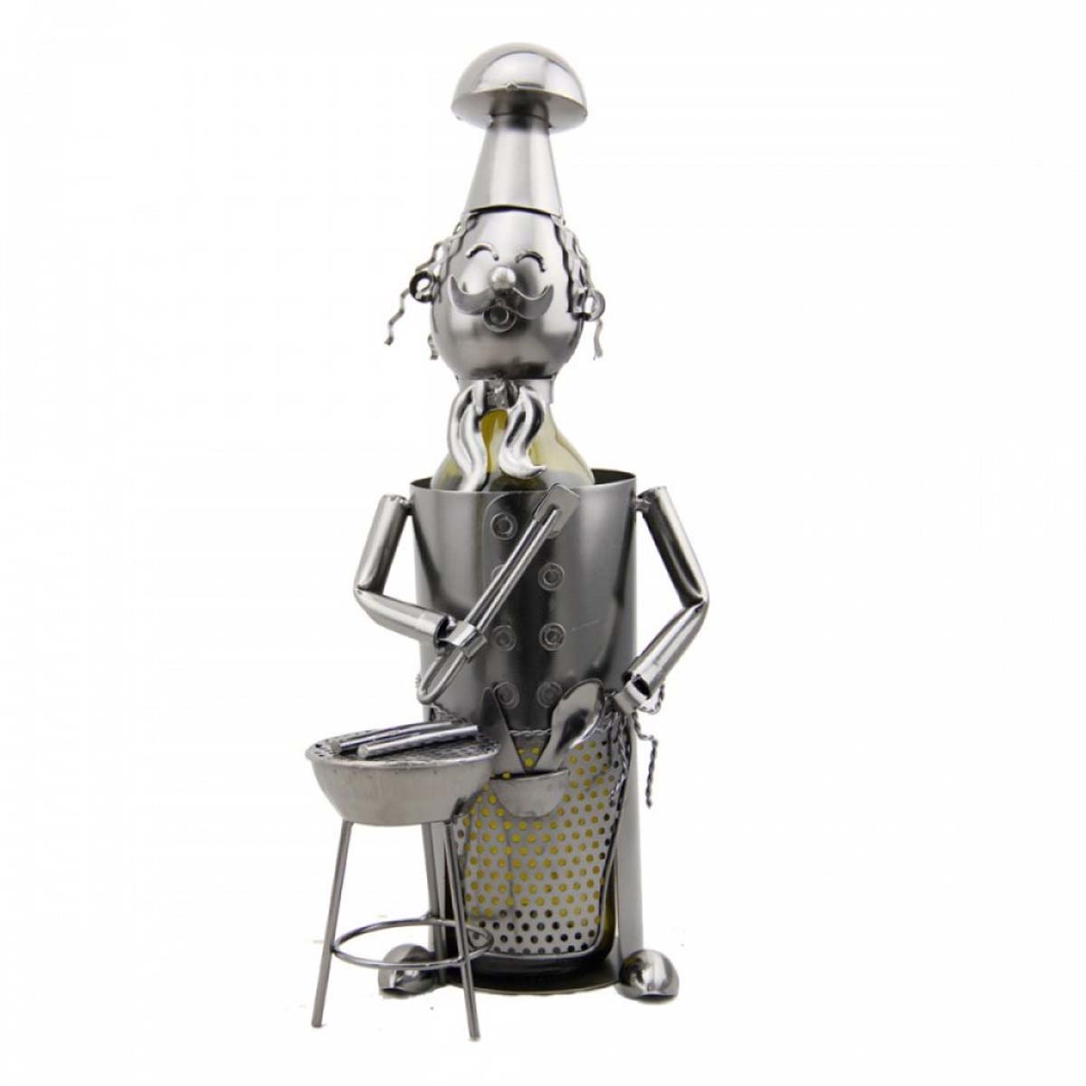 Porte-bouteille \'Sculpture métal\' BBQ - 33x10 cm - [A0863]