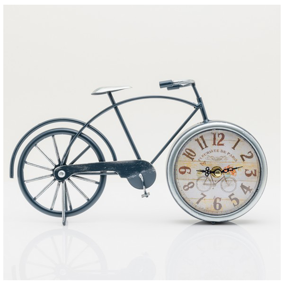 Pendulette vintage \'Terroir Français\' bleu (vélo) - 30x17 cm (Fleuriste de Paris) - [A0925]