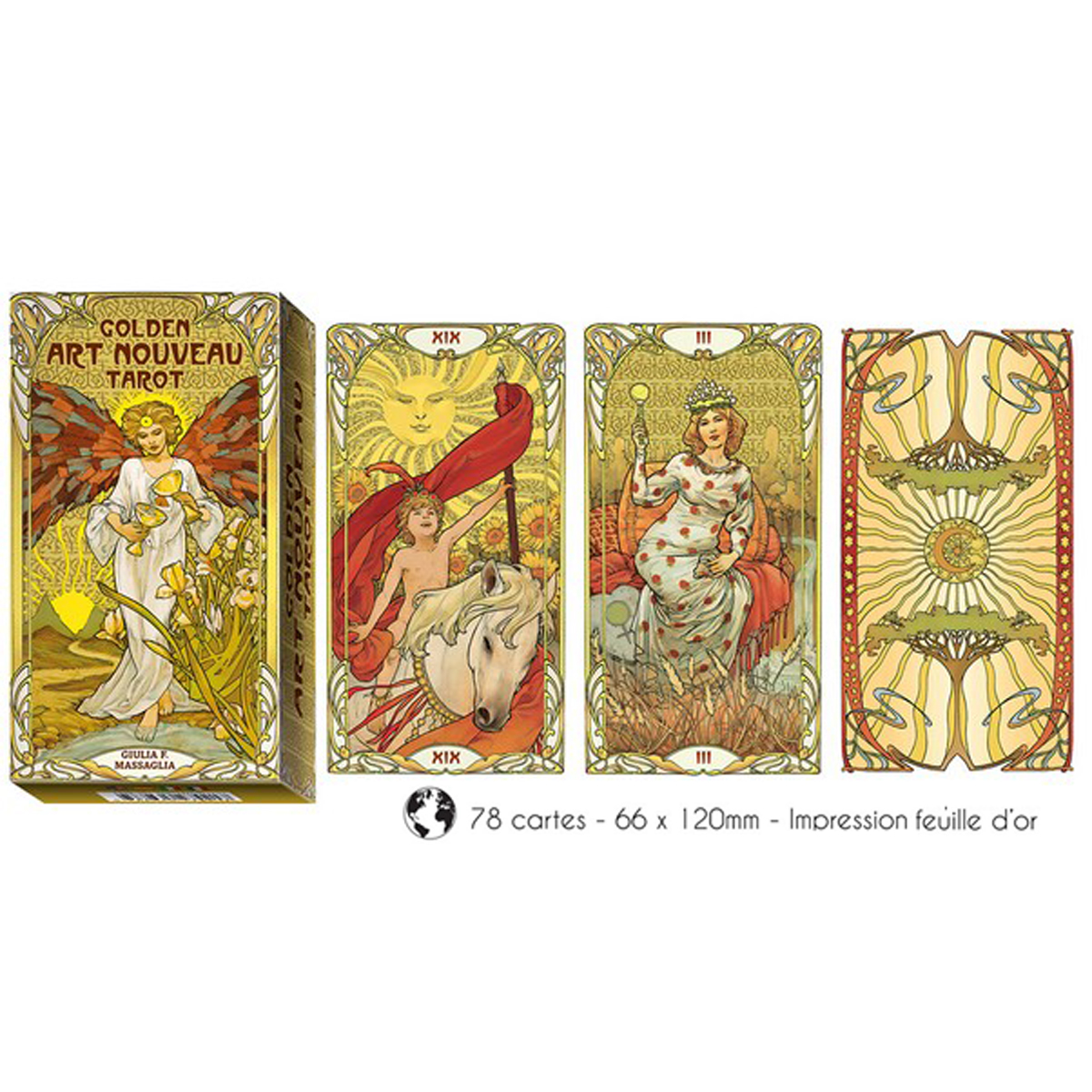 Tarot Créateur \'Golden Art Nouveau\' golden collection - 12x7 cm - [A0982]