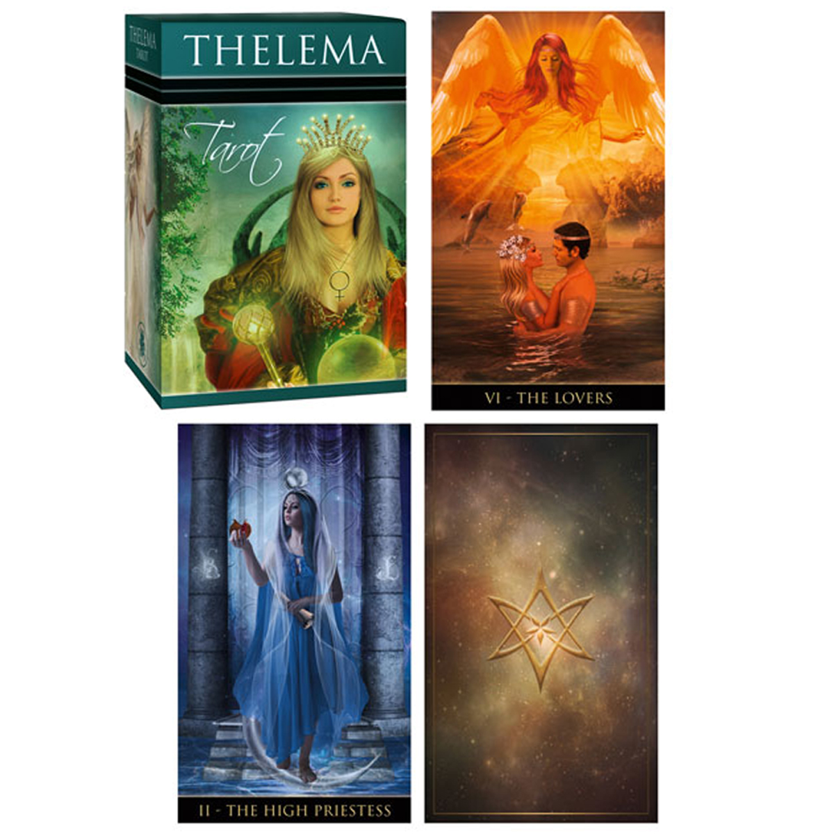 Tarot collector \'Thelema\' vert - 125x8x5 cm - [A0993]
