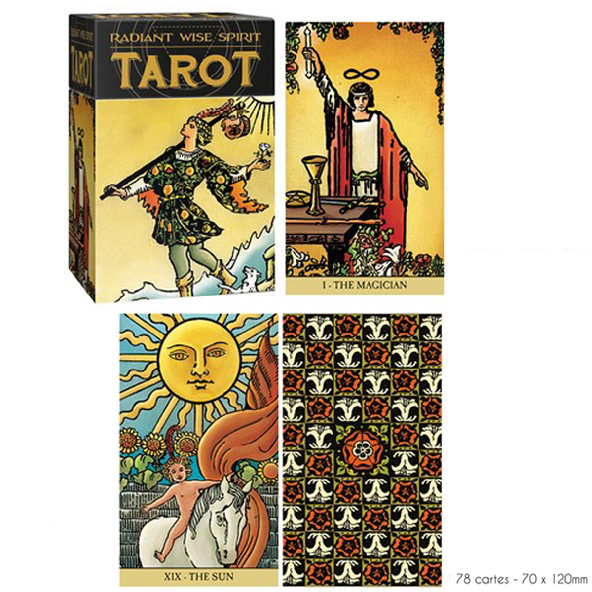Tarot collector \'Radiant Wise Spirit\' jaune noir - 125x8x5 cm - [A0996]
