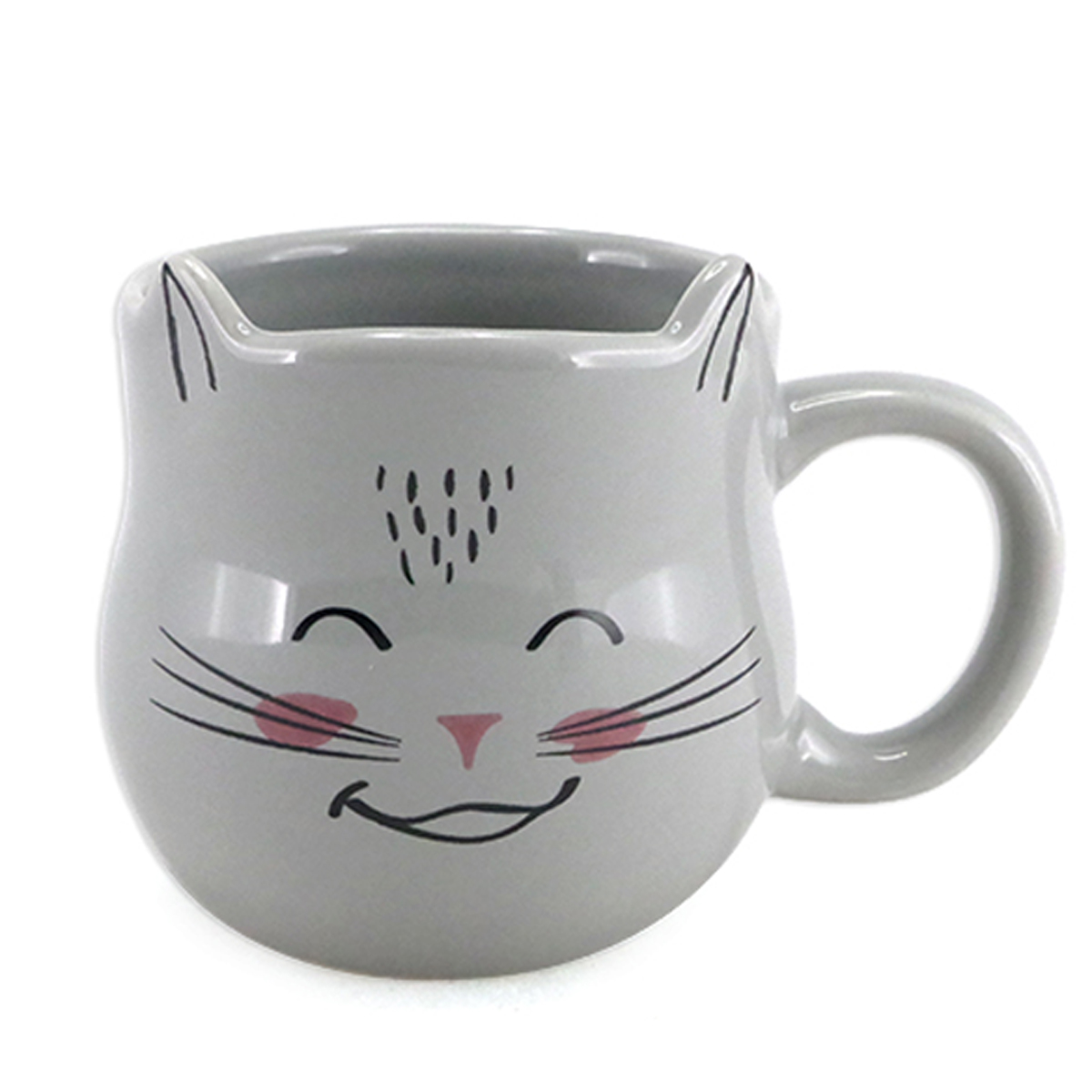 Mug céramique \'Chats\' gris - 8x8 cm - [A1146]