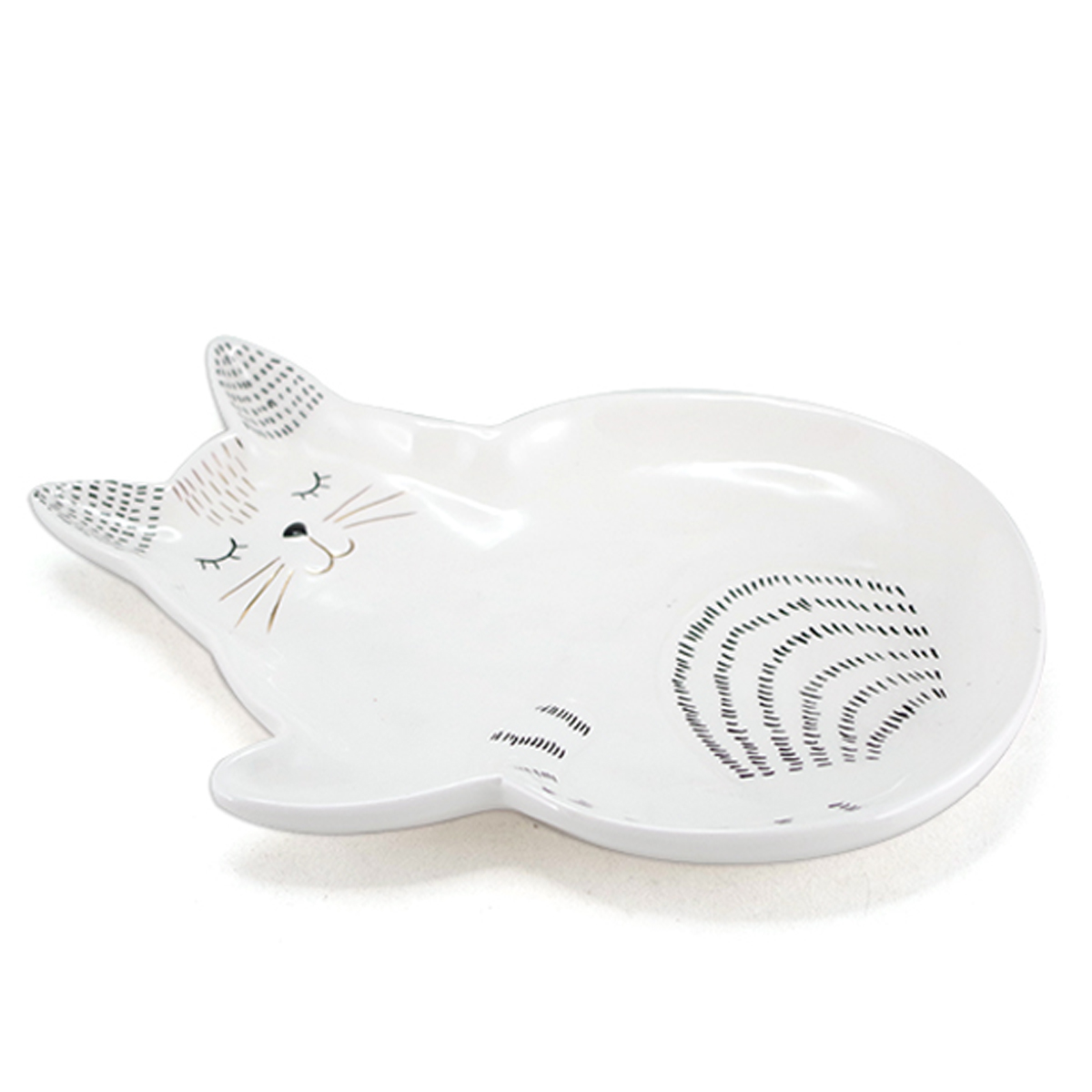 Vide-poches céramique \'Chats\' blanc - 245x165x25 cm - [A1182]