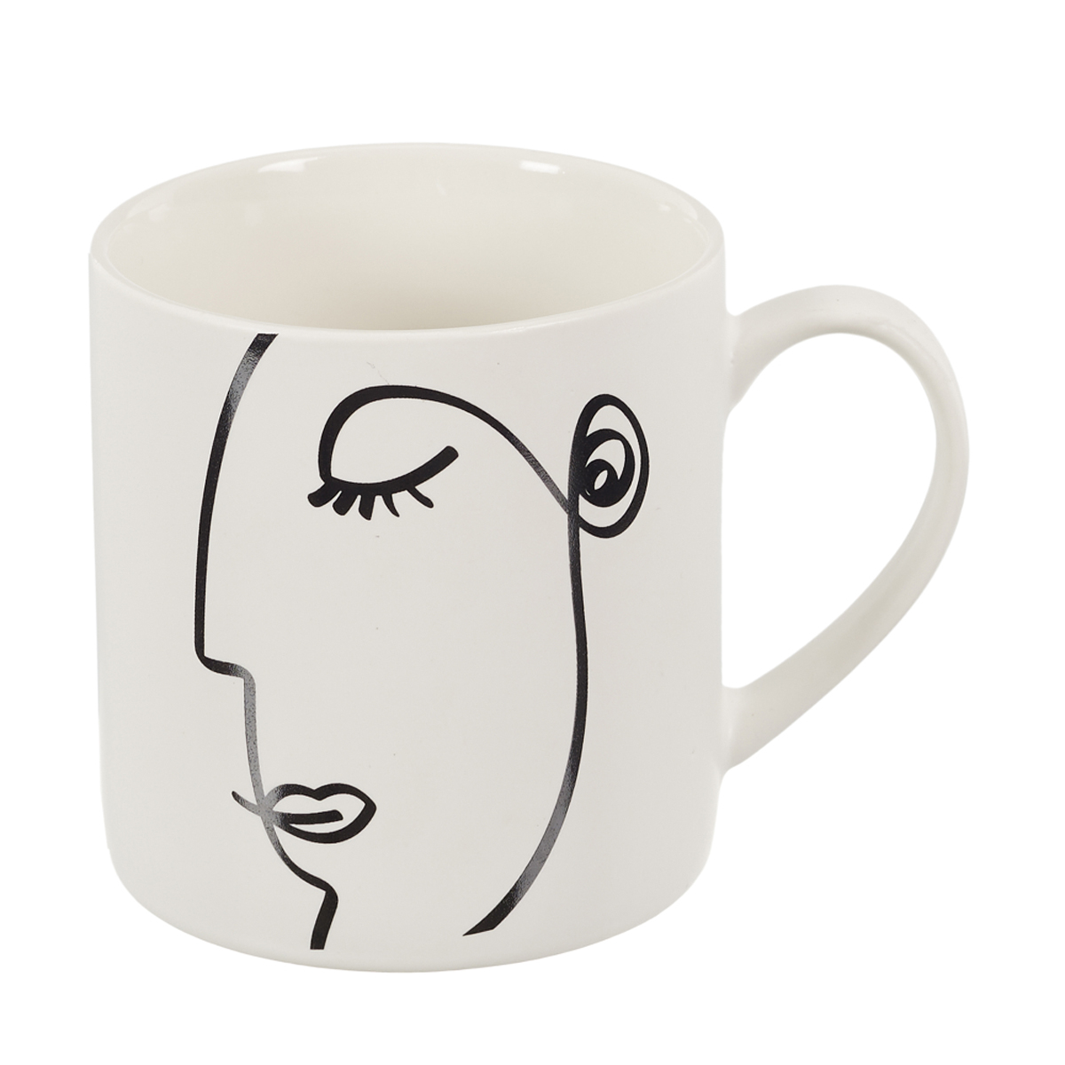 Mug céramique \'Arty\' noir blanc - 90x90 mm (35 cl) - [A1231]