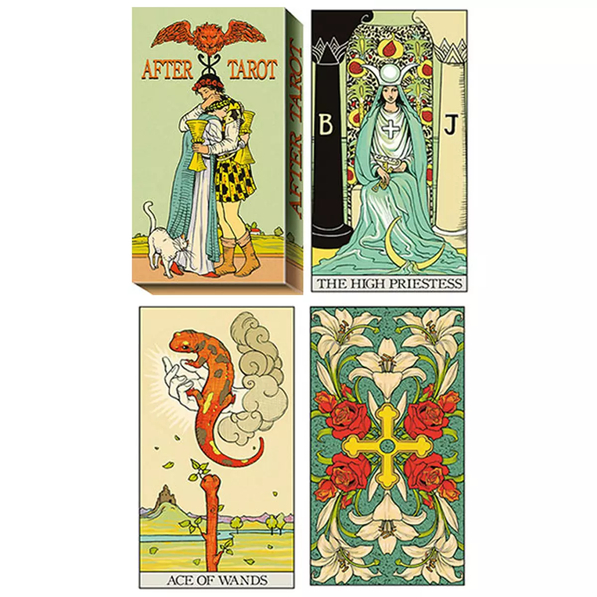 les trésors de lily Tarot Créateur 'After Tarot' vert 12x7x3 cm [A1290]