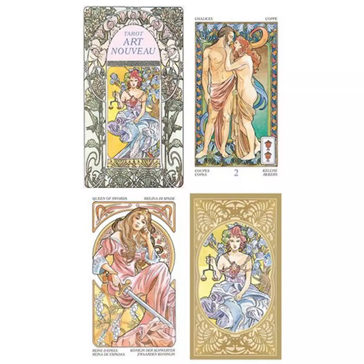 les trésors de lily Tarot Créateur 'Art Nouveau' blanc 12x7x3 cm [A1328]