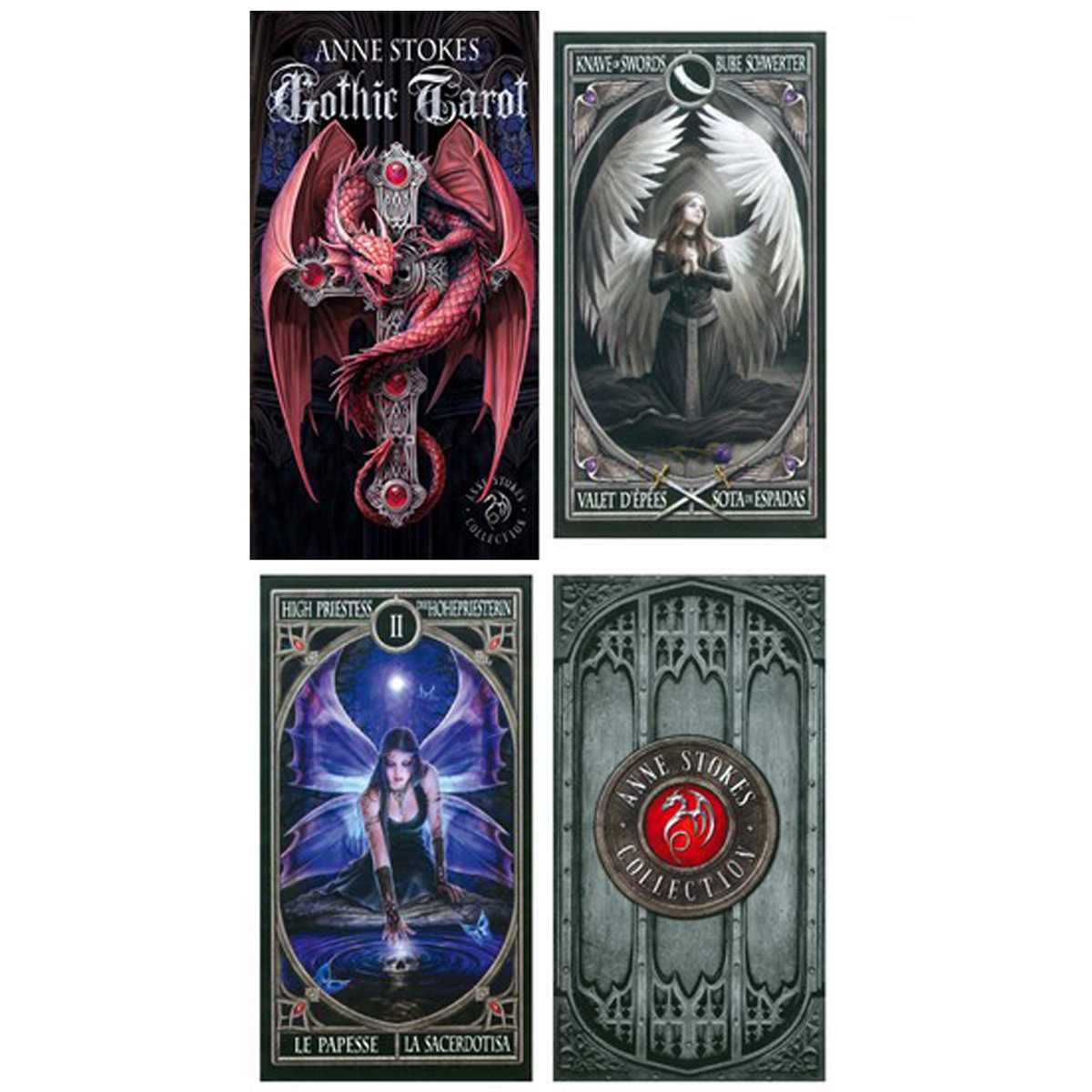 Tarot Créateur \'Anne Stokes Gothic Tarot\' noir rouge - 115x6x3 cm - [A1344]