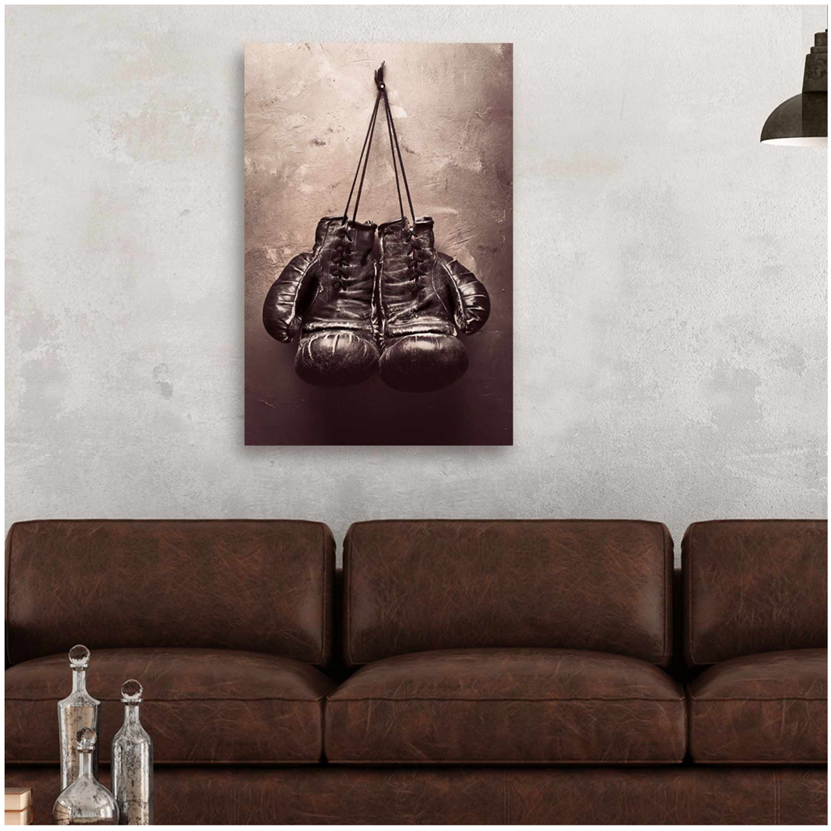 Toile créateur \'Gants de Boxe\' marron - 40x60 cm - [A1923]