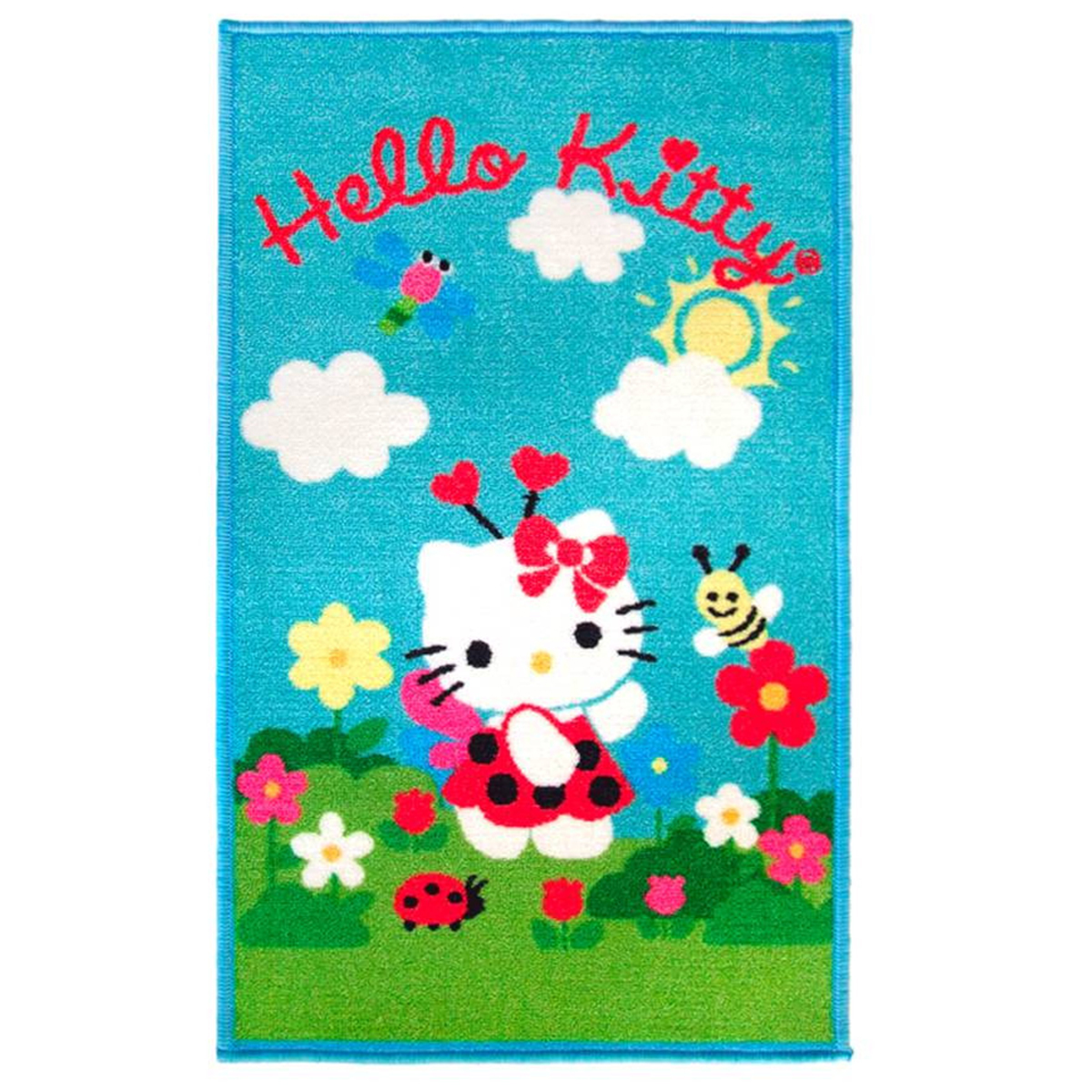 Tapis créateur \'Hello Kitty\' turquoise multicolore - 80x50 cm - [A2030]