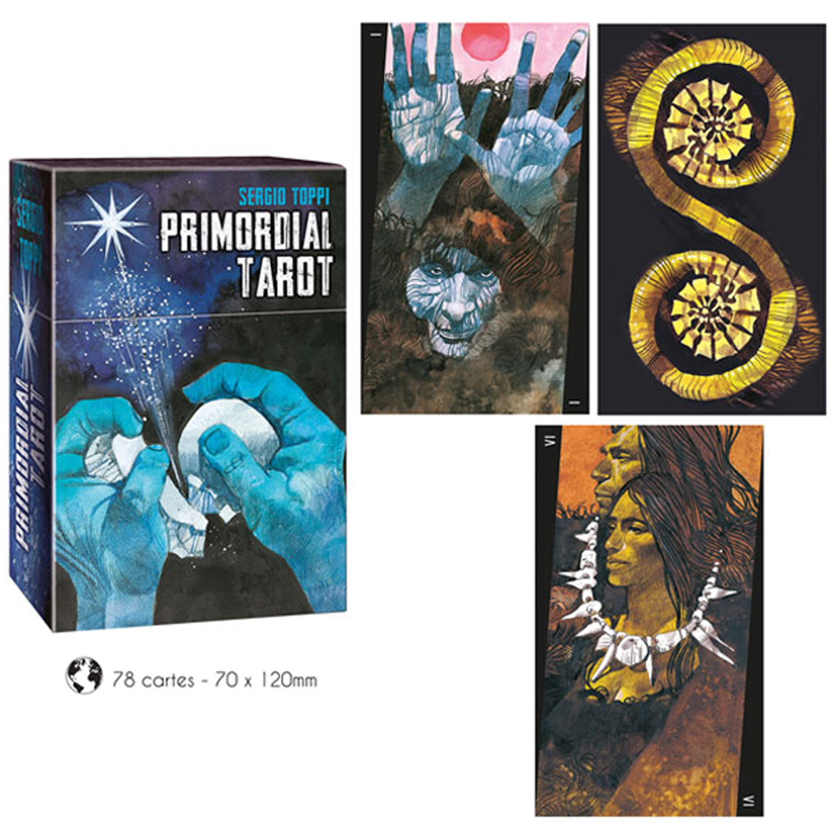 Tarot collector \'Primordial Tarot\' bleu - 125x8x5 cm - [A2125]