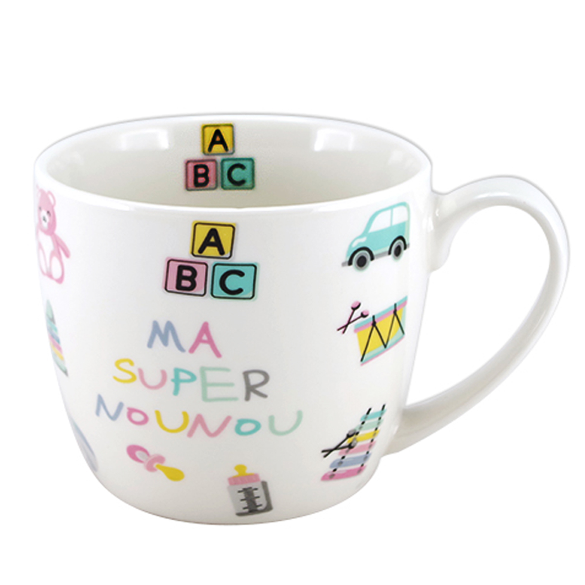 Mug porcelaine \'Ma Super Nounou\' multicolore - 100x85 mm (38 cl) - [A2143]