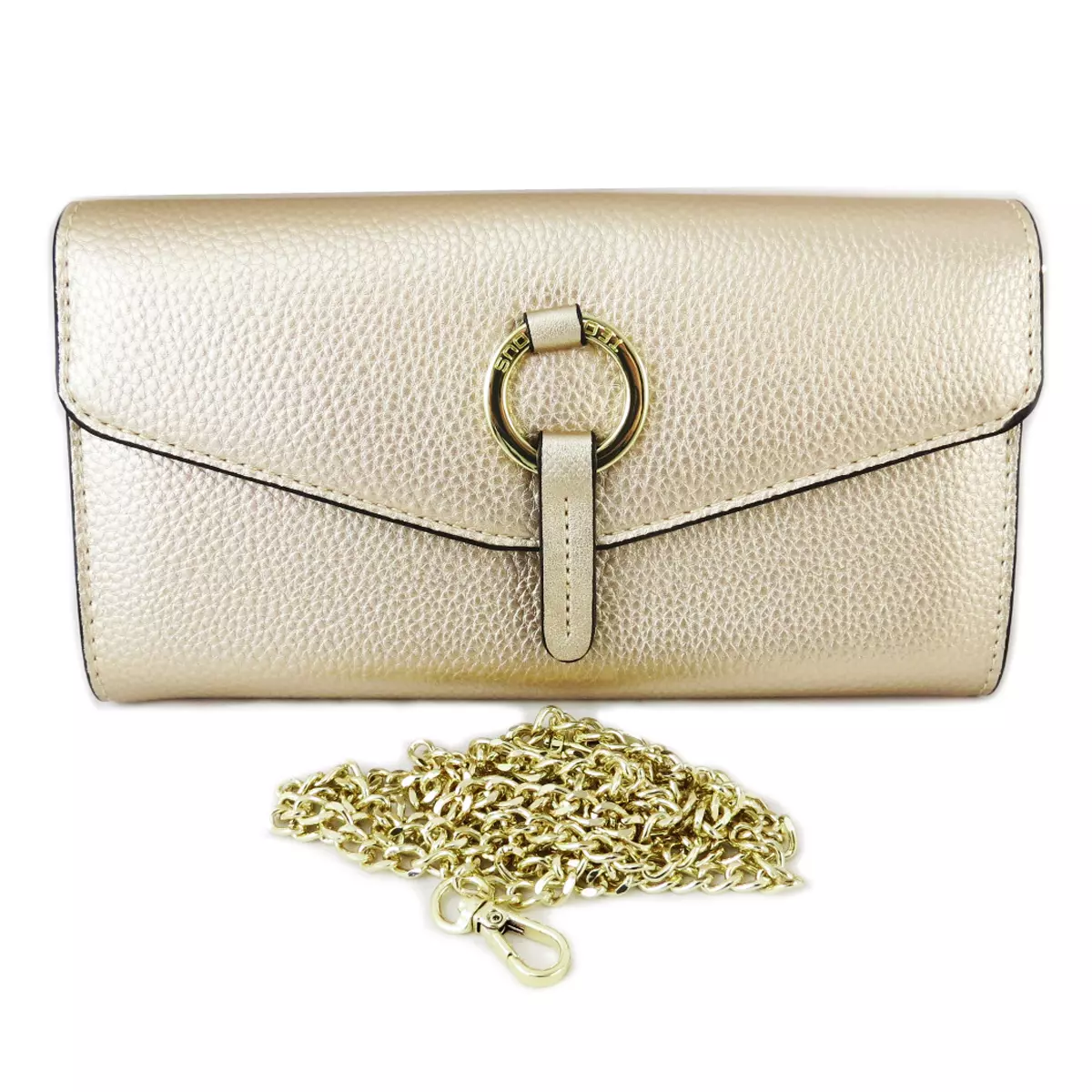 les trésors de lily Compagnon Pochette 'Ted Lapidus' doré (2 compartiments) 21x12x25 cm [A2391]