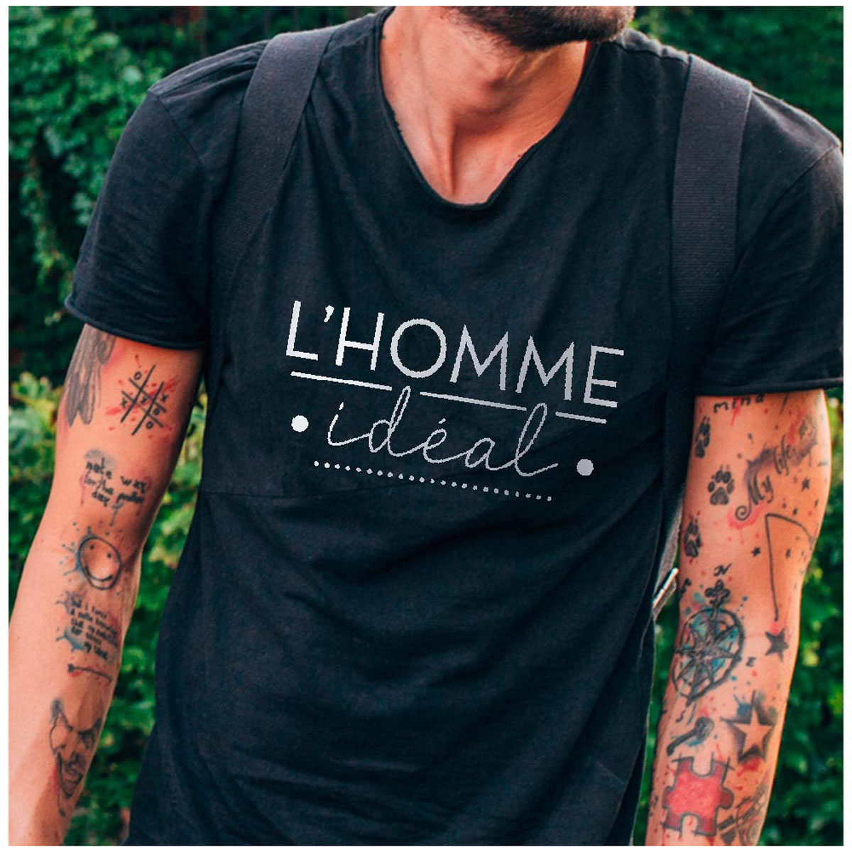 T-shirt coton \'l\'Homme Idéal\' noir - taille L - [A2717]