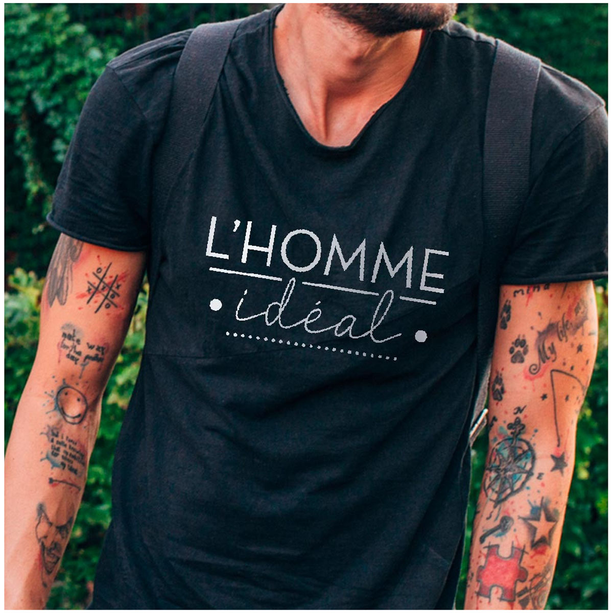 T-shirt coton \'l\'Homme Idéal\' noir - taille M - [A2718]