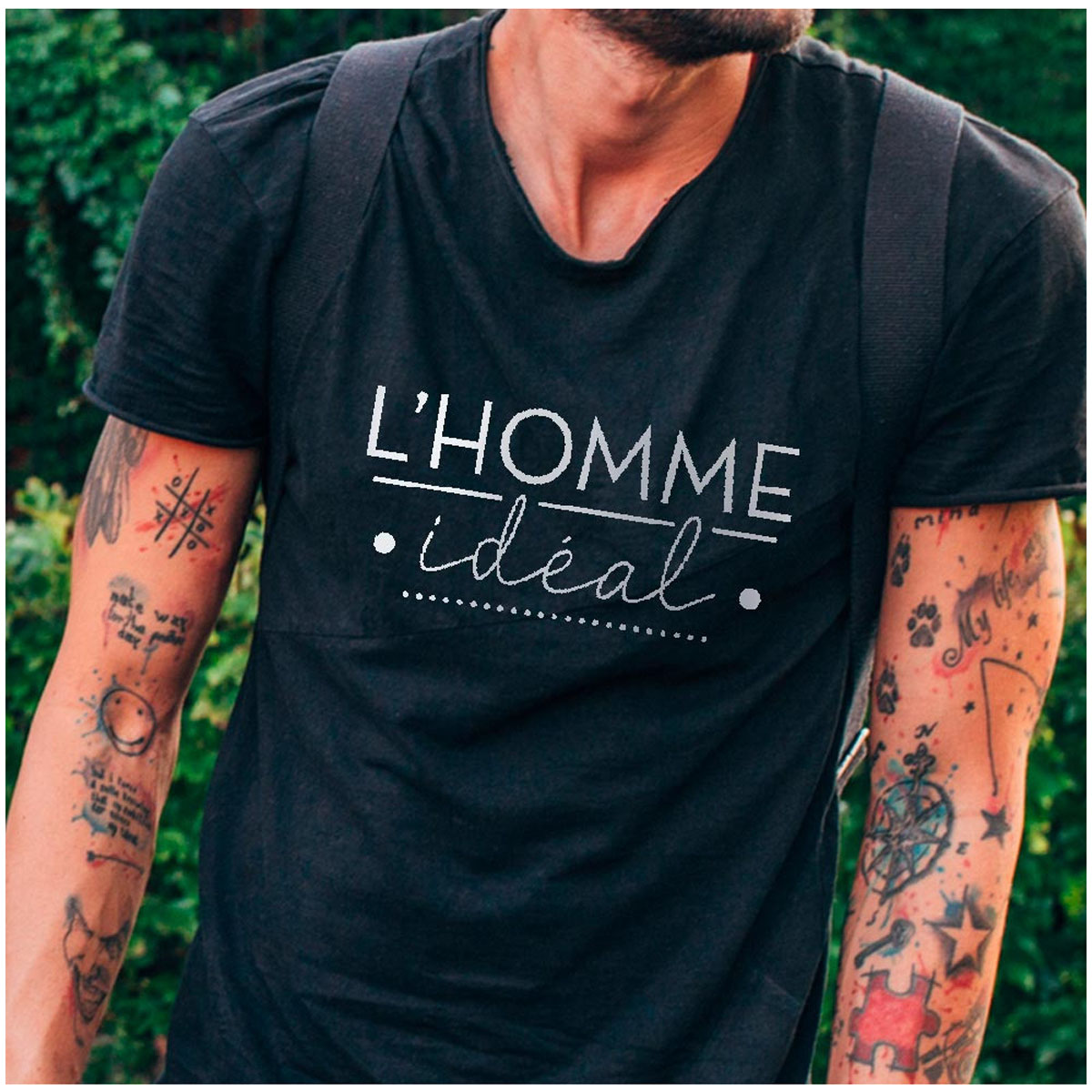 T-shirt coton \'l\'Homme Idéal\' noir - taille XL - [A2719]