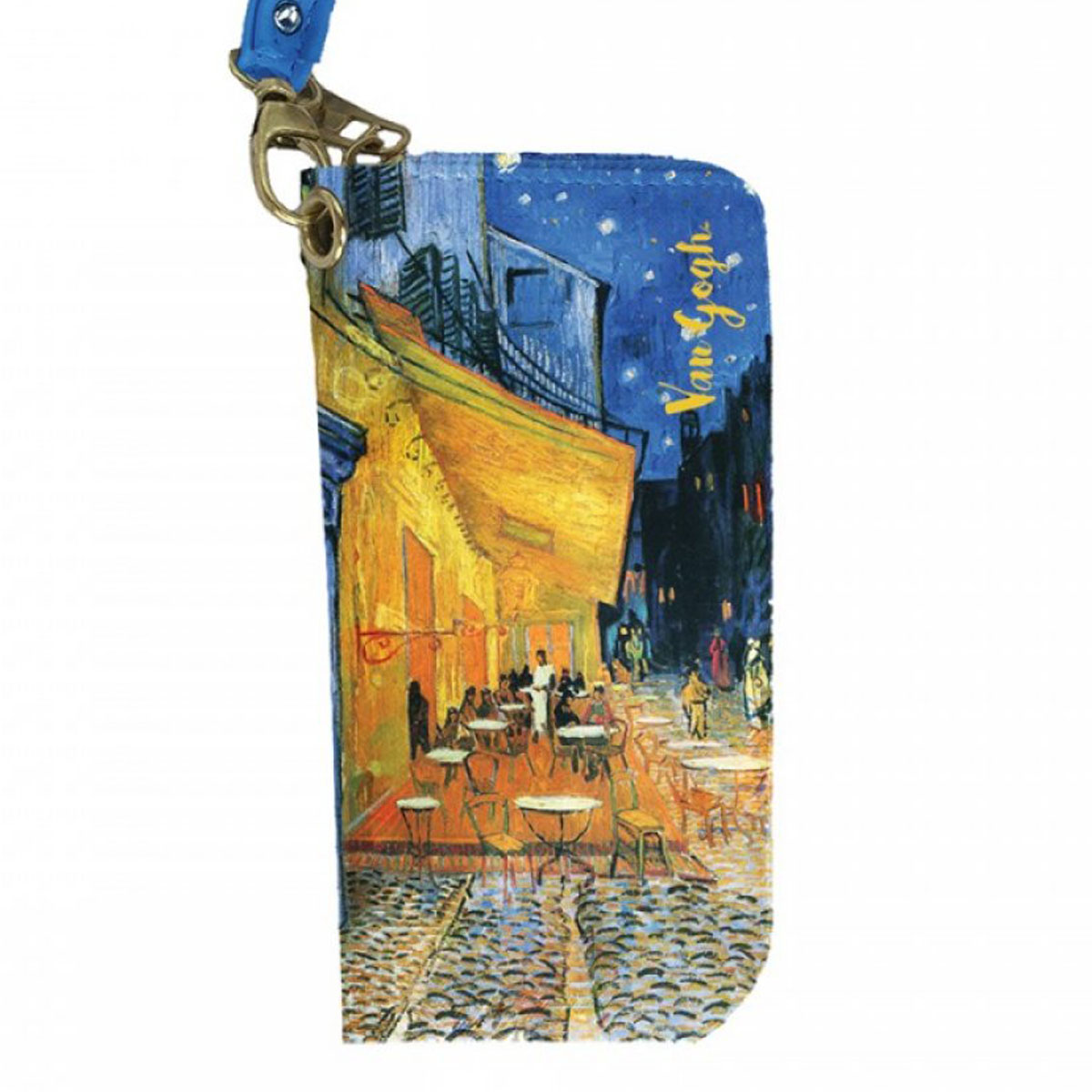Portefeuille zippé créateur \'Vincent Van Gogh\' multicolore (Terrasse de café le soir) - 165x90x25 mm - [A2847]
