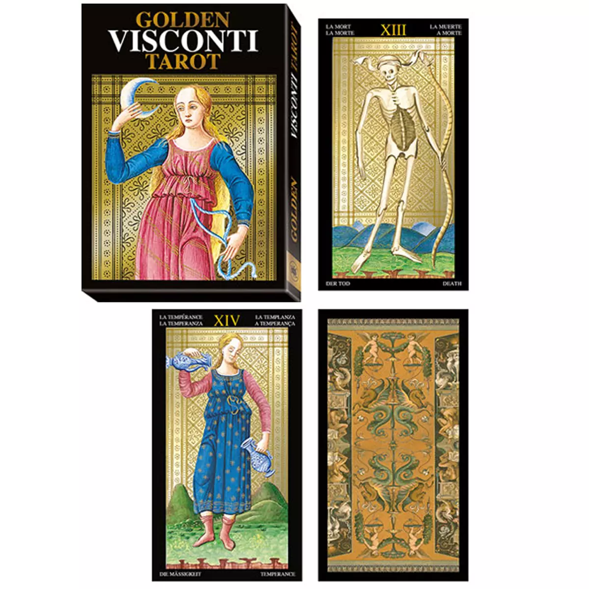 les trésors de lily Tarot Créateur 'Golden Visconti' (22 arcanes) boite 15x11x2 cm [A2963]