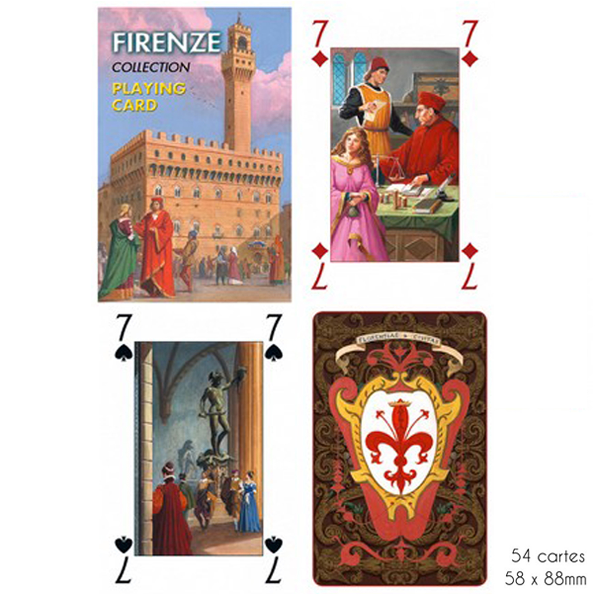 Jeu de cartes Créateur \'Firenze\'  - 9x6x2 cm - [A2975]