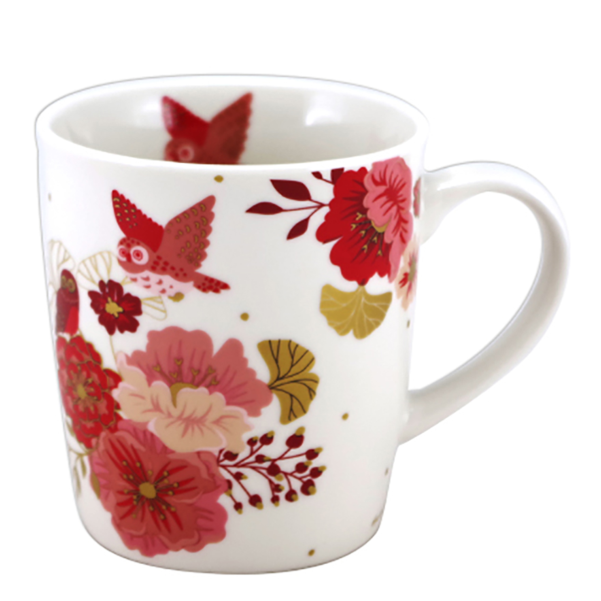 Mug porcelaine \'Osaka\' rose blanc (fleurs) - 95x85 mm (325 cl) - [A3177]