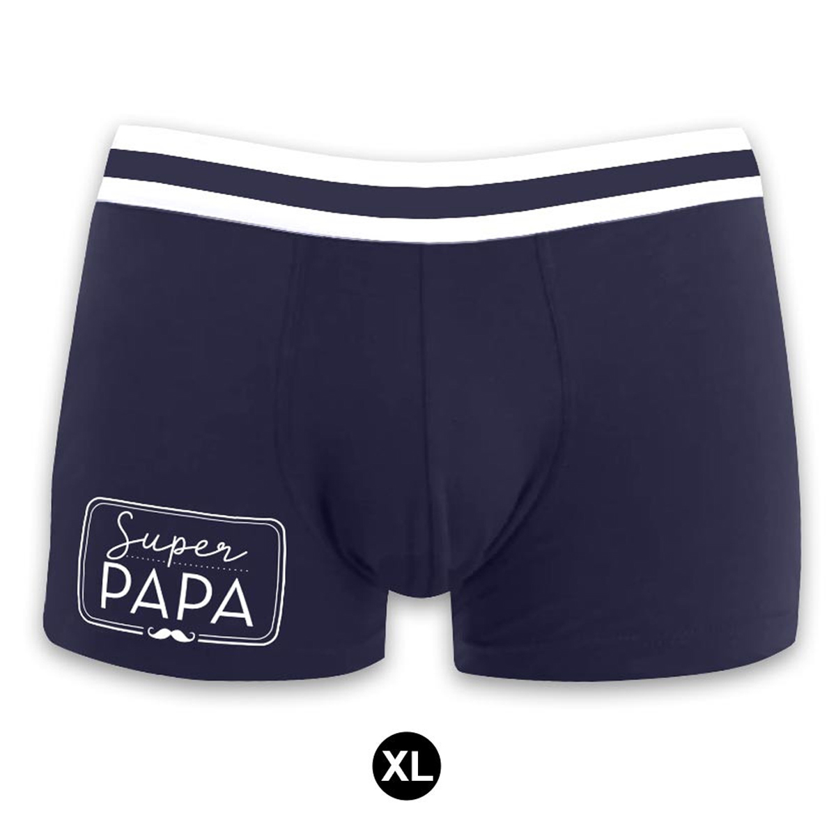 Boxer coton \'Super Papa\' marine - taille XL - [A3241]