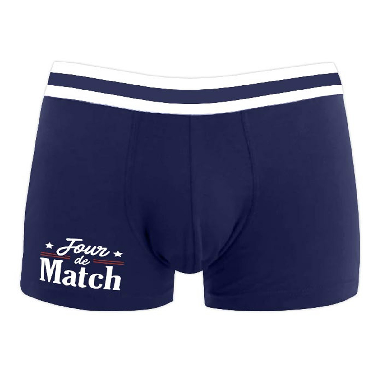 Boxer coton \'Jour de Match\' marine - taille M - [A3761]